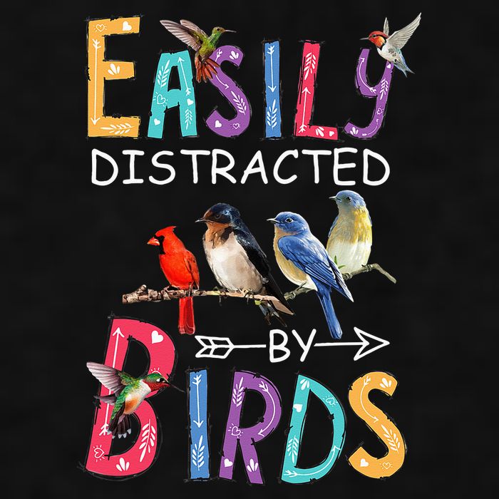 Easily Distracted By Birds Funny Bird Ladies PosiCharge Tri-Blend Wicking Tank