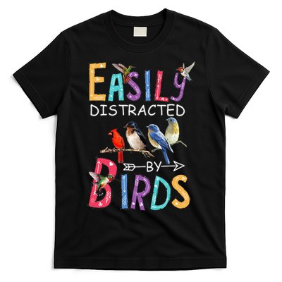 Easily Distracted By Birds Funny Bird T-Shirt