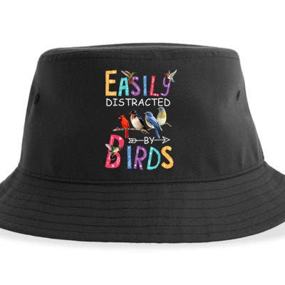 Easily Distracted By Birds Funny Bird Sustainable Bucket Hat