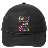 Easily Distracted By Birds Funny Bird 7-Panel Snapback Hat