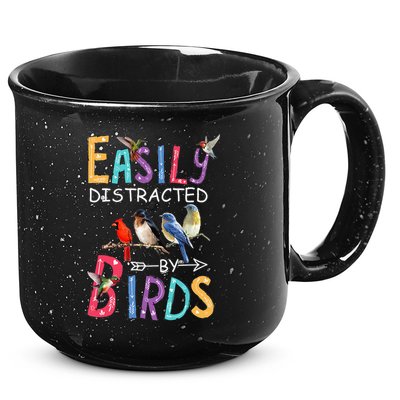 Easily Distracted By Birds Funny Bird 15oz Campfire Ceramic Mug
