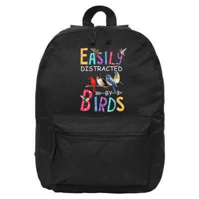 Easily Distracted By Birds Funny Bird 16 in Basic Backpack