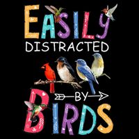 Easily Distracted By Birds Funny Bird 16 in Basic Backpack