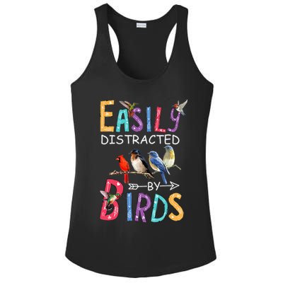 Easily Distracted By Birds Funny Bird Ladies PosiCharge Competitor Racerback Tank