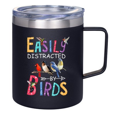 Easily Distracted By Birds Funny Bird 12oz Stainless Steel Coffee Mug