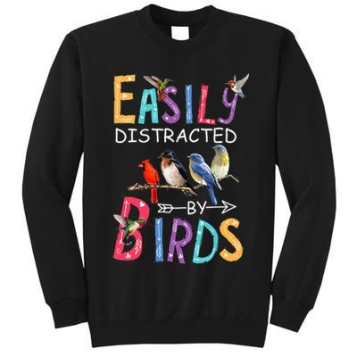 Easily Distracted By Birds Funny Bird Tall Sweatshirt