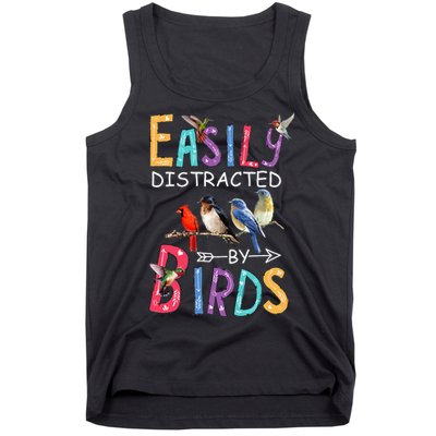 Easily Distracted By Birds Funny Bird Tank Top