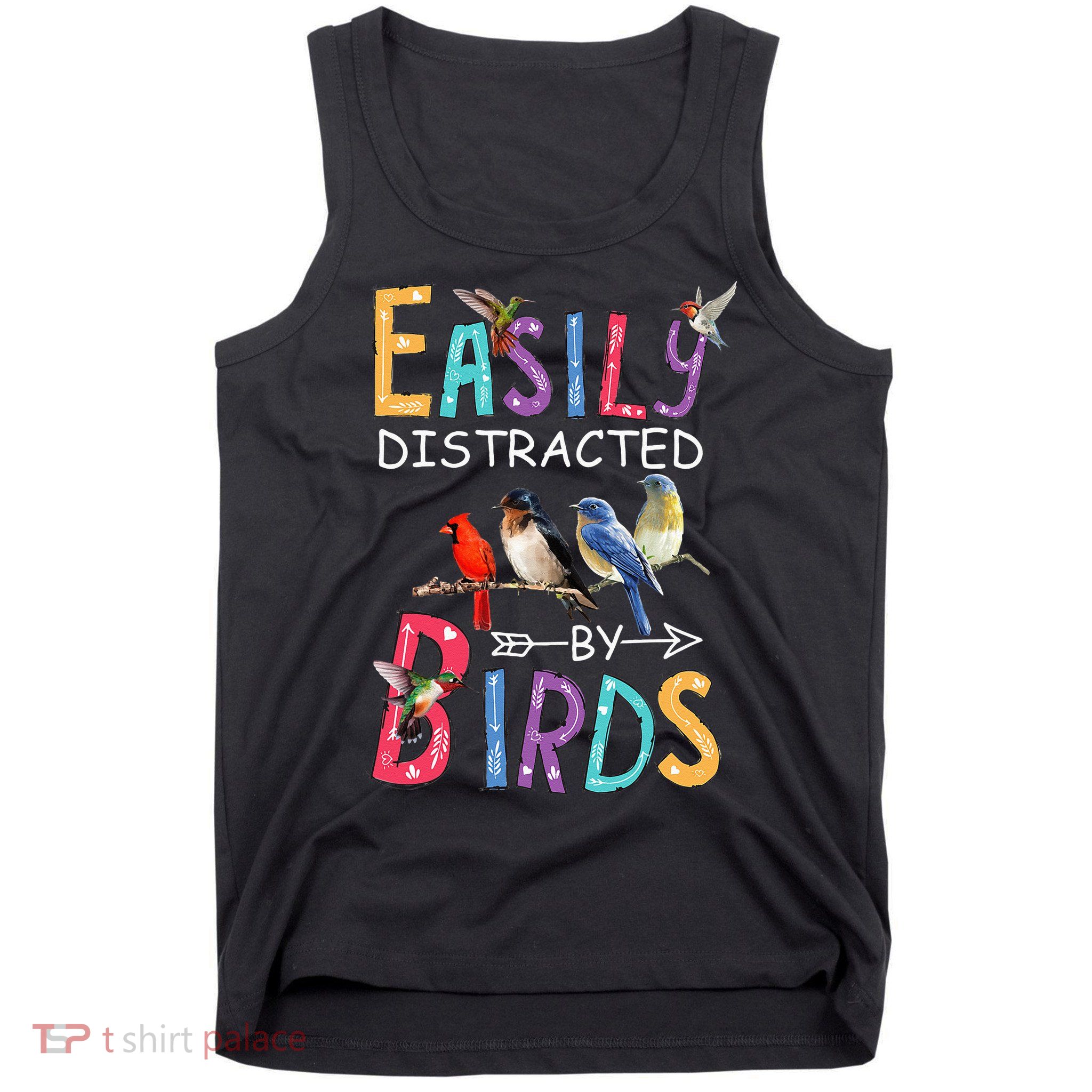 Easily Distracted By Birds Funny Bird Tank Top