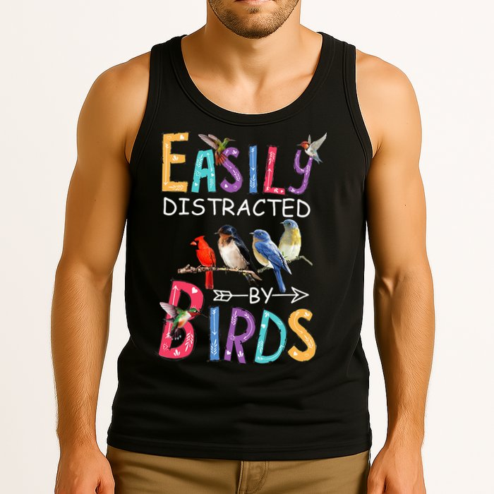 Easily Distracted By Birds Funny Bird Tank Top