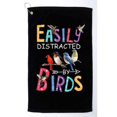 Easily Distracted By Birds Funny Bird Golf Towel
