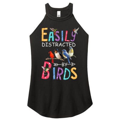 Easily Distracted By Birds Funny Bird Women's Perfect Tri Rocker Tank