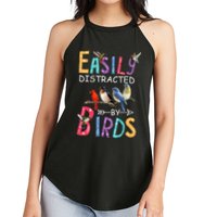 Easily Distracted By Birds Funny Bird Women's Perfect Tri Rocker Tank