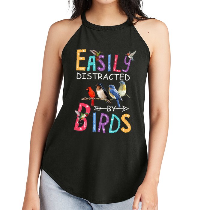 Easily Distracted By Birds Funny Bird Women's Perfect Tri Rocker Tank