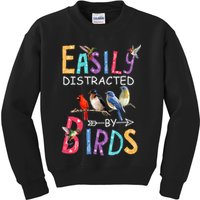 Easily Distracted By Birds Funny Bird Kids Sweatshirt