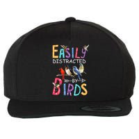 Easily Distracted By Birds Funny Bird Wool Snapback Cap