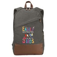 Easily Distracted By Birds Funny Bird Cotton Canvas Backpack