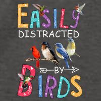 Easily Distracted By Birds Funny Bird Vector Backpack
