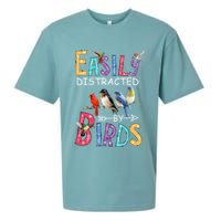 Easily Distracted By Birds Funny Bird Sueded Cloud Jersey T-Shirt