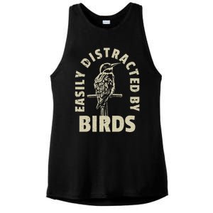 Easily Distracted By Birds Ladies PosiCharge Tri-Blend Wicking Tank