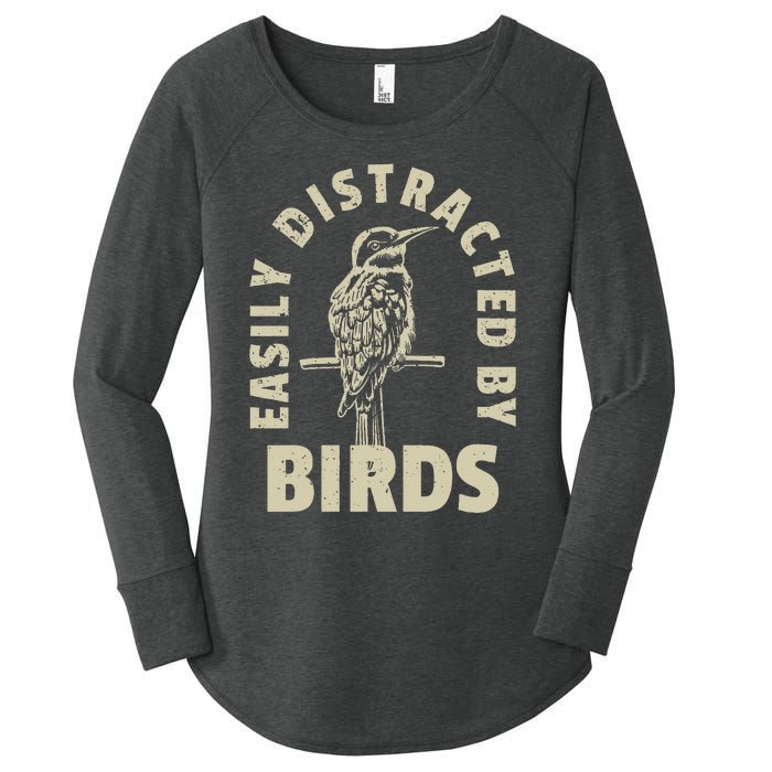 Easily Distracted By Birds Women's Perfect Tri Tunic Long Sleeve Shirt