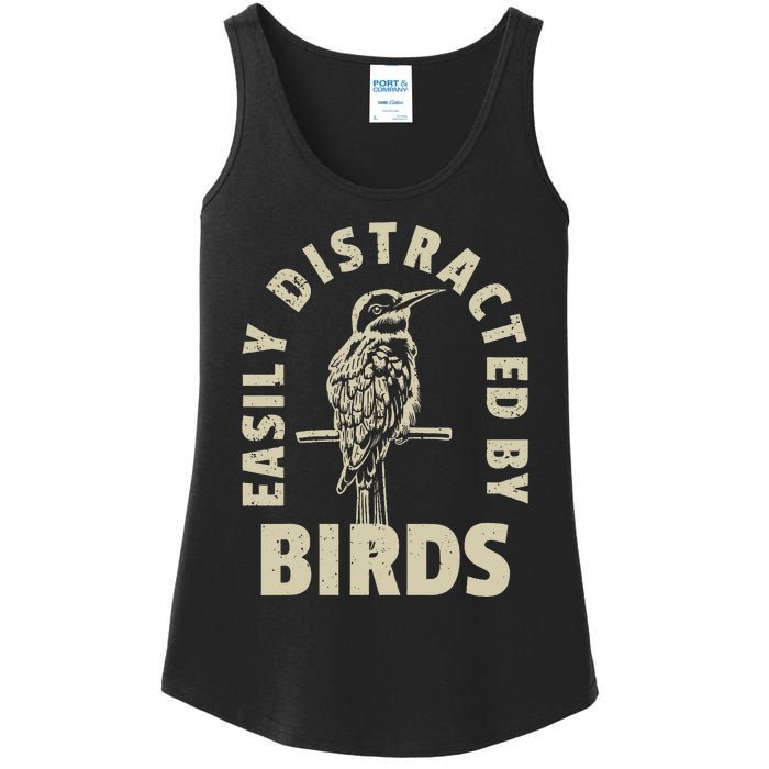 Easily Distracted By Birds Ladies Essential Tank