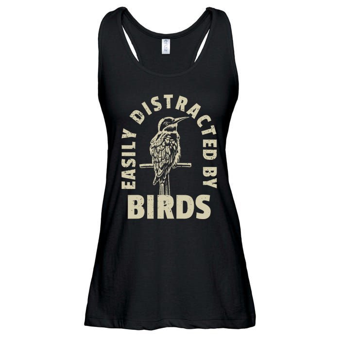 Easily Distracted By Birds Ladies Essential Flowy Tank