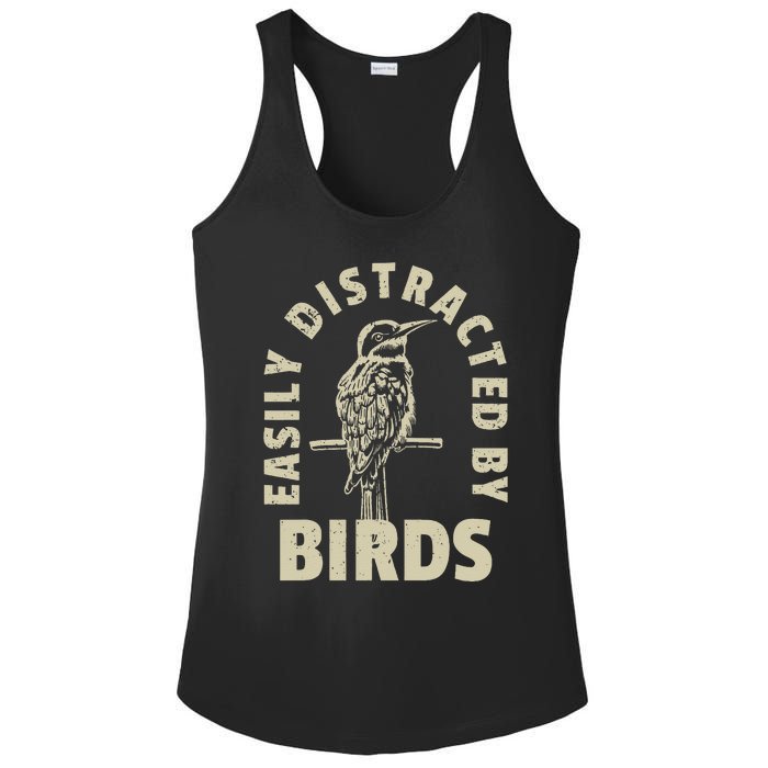 Easily Distracted By Birds Ladies PosiCharge Competitor Racerback Tank