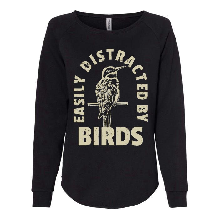 Easily Distracted By Birds Womens California Wash Sweatshirt