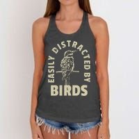 Easily Distracted By Birds Women's Knotted Racerback Tank