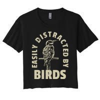 Easily Distracted By Birds Women's Crop Top Tee