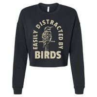 Easily Distracted By Birds Cropped Pullover Crew