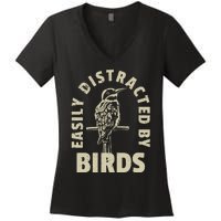 Easily Distracted By Birds Women's V-Neck T-Shirt