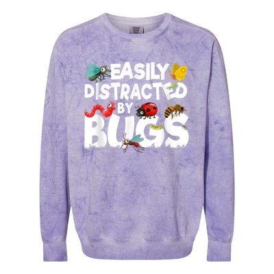 Easily Distracted By Bugs Insect Science Bug Colorblast Crewneck Sweatshirt