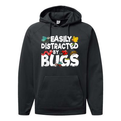 Easily Distracted By Bugs Insect Science Bug Performance Fleece Hoodie