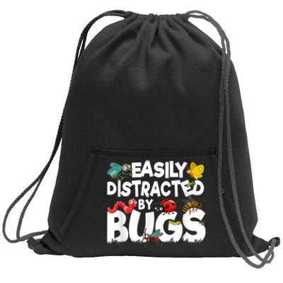 Easily Distracted By Bugs Insect Science Bug Sweatshirt Cinch Pack Bag