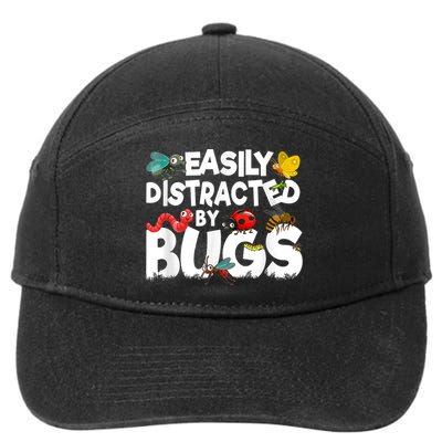 Easily Distracted By Bugs Insect Science Bug 7-Panel Snapback Hat
