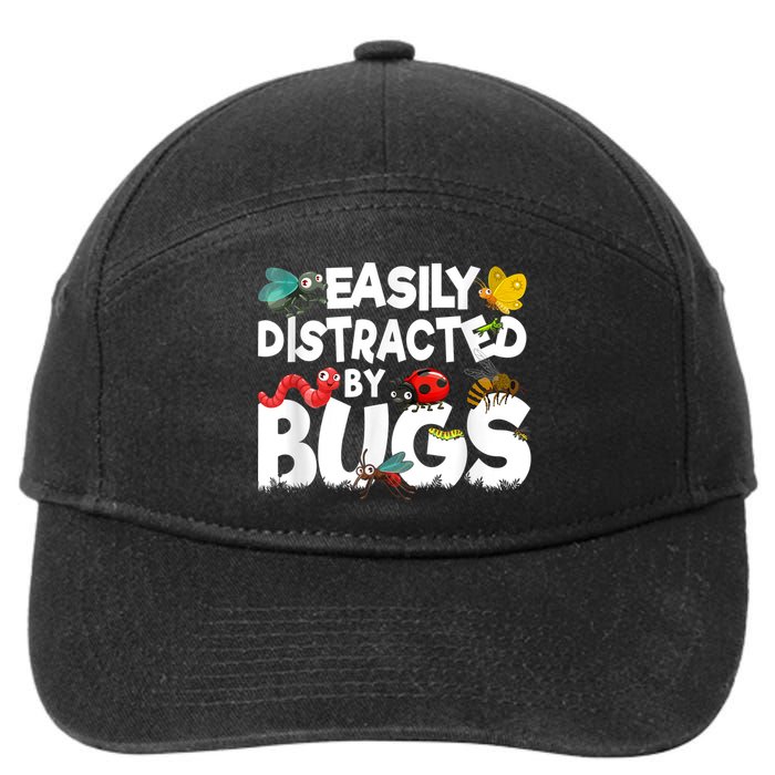 Easily Distracted By Bugs Insect Science Bug 7-Panel Snapback Hat
