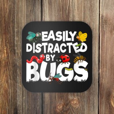 Easily Distracted By Bugs Insect Science Bug Coaster