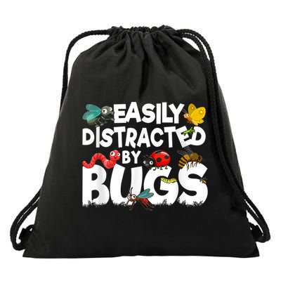 Easily Distracted By Bugs Insect Science Bug Drawstring Bag