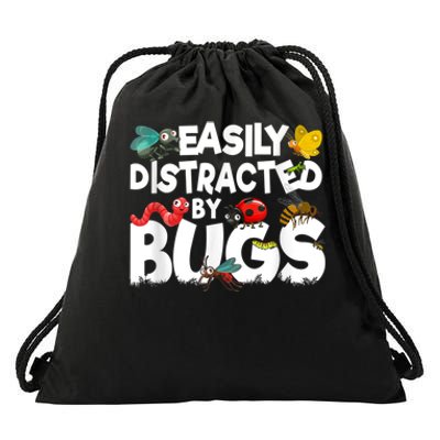 Easily Distracted By Bugs Insect Science Bug Drawstring Bag