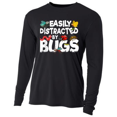 Easily Distracted By Bugs Insect Science Bug Cooling Performance Long Sleeve Crew