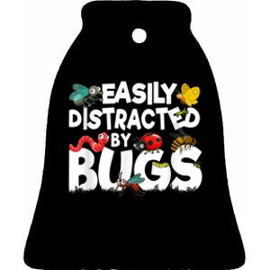 Easily Distracted By Bugs Insect Science Bug Ceramic Bell Ornament