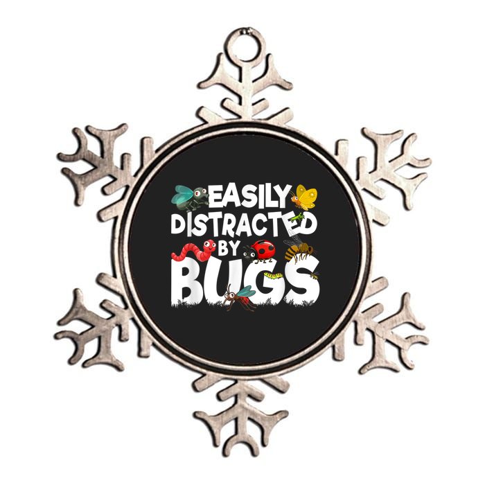 Easily Distracted By Bugs Insect Science Bug Metallic Star Ornament