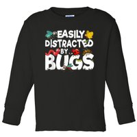 Easily Distracted By Bugs Insect Science Bug Toddler Long Sleeve Shirt