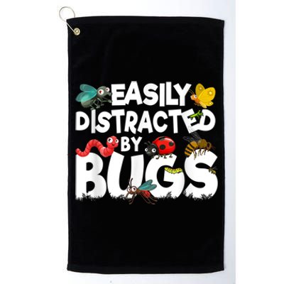 Easily Distracted By Bugs Insect Science Bug Platinum Collection Golf Towel