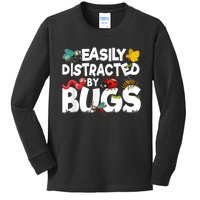 Easily Distracted By Bugs Insect Science Bug Kids Long Sleeve Shirt