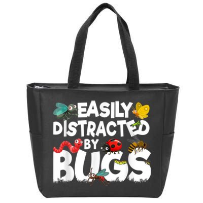 Easily Distracted By Bugs Insect Science Bug Zip Tote Bag