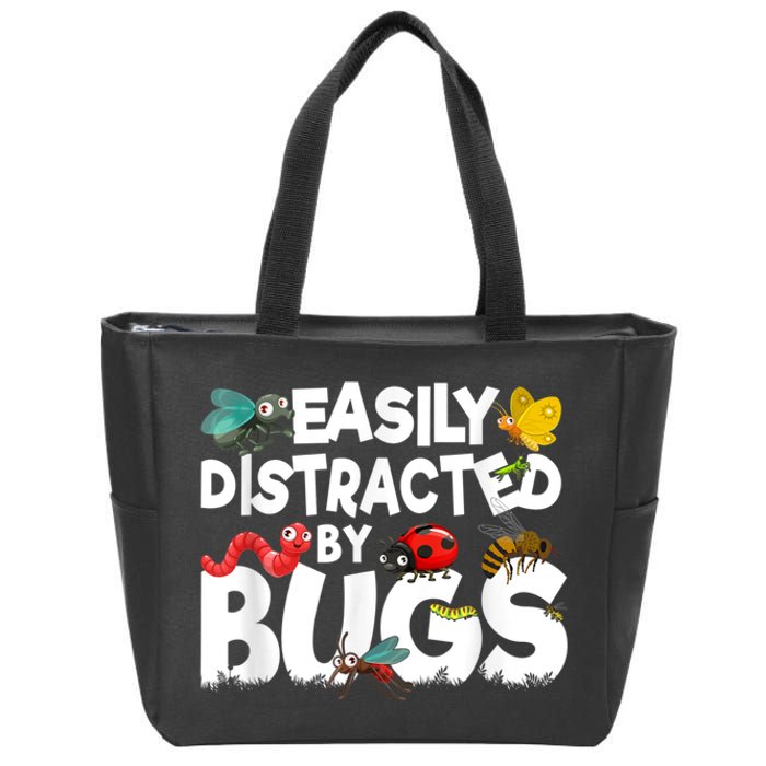 Easily Distracted By Bugs Insect Science Bug Zip Tote Bag