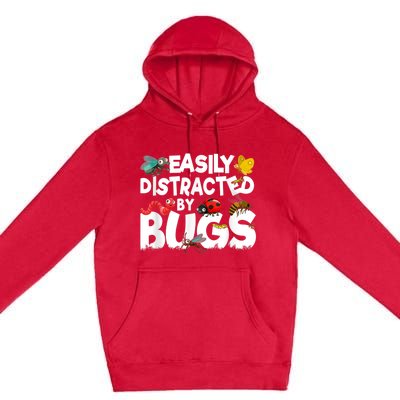 Easily Distracted By Bugs Insect Science Bug Premium Pullover Hoodie