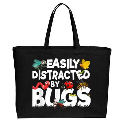 Easily Distracted By Bugs Insect Science Bug Cotton Canvas Jumbo Tote